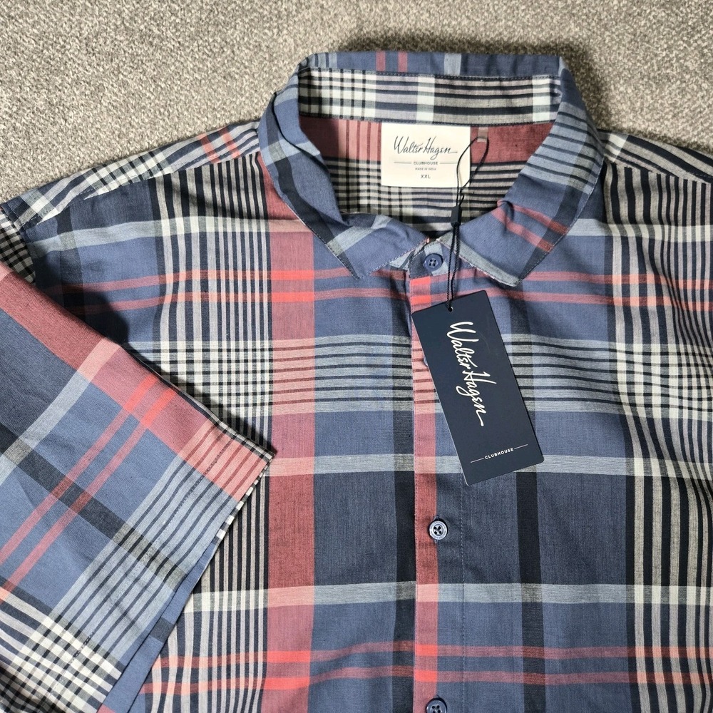 Walter Hagen Clubhouse Button Down Short Sleeve Shirt Size XXL Multicolor NWT